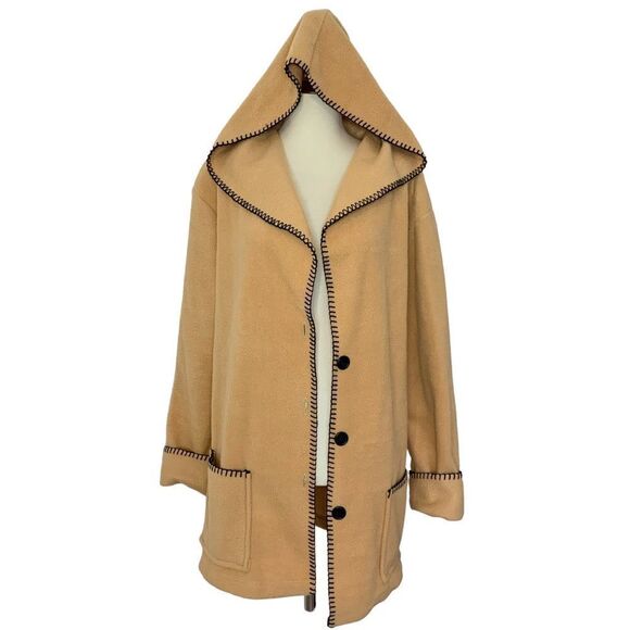 ALL HOURS Lightweight fleece hooded coat mustard size L - Picture 1 of 12